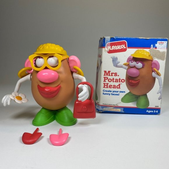 Mrs Potato Head Playskool 2251 Sunvisor Earrings Purse Flower Used Box Included - Picture 1 of 12